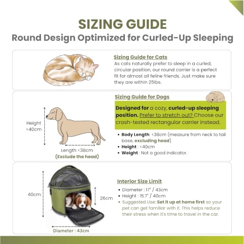 Crash-Tested 3-in-1 Portable Small Dog Car Seat, Cat Bed & Pet Carrier – CPS Certified for Crash Protection & Safe Travel (Green) - color: Green
