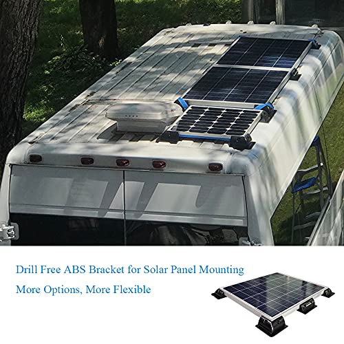 Solar Panel Mounting Brackets ABS Corner Bracket Kit 7PCS, Drill-Free Widely Used on Roofs of RV, Caravans, Vehicles, Camper Vans, Sheds, Garages, Deck of Boats, Black - color: Black