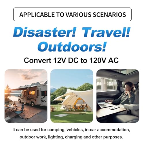 Cantonape 5000W Power Inverter 12V to 110V/120V DC to AC with LCD Display, Remote Controller 5 x AC Outlets and 4 x 3.1A USB Car Adapter for Car Truck Boat RV Solar System - size: 5000W-12V