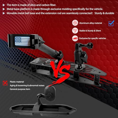 WXRYLYN 2024 2025 Silverado Sierra Metal Dash Platform Phone Mount Phone Holder for 2022-2024 2025 2026 Silverado&Sierra Cell Phone Holder Dash Phone Mount 2024 Silverado Dash Mount - style: Spring-Loaded