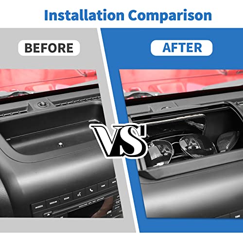 Jimen for JK Dash Tray, Center Console Dashboard Organizer Interior Storage Accessories Compatible with Jeep Wrangler JK & Unlimited 2011-2018