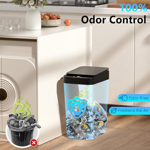 jinligogo 3Pack Bathroom Small Trash Can with Lid, 2.6 Gallon Touchless Automatic Garbage Can Slim Waterproof Motion Sensor Smart Trash Bin for Bedroom, Office, Living Room-Black - color: Black