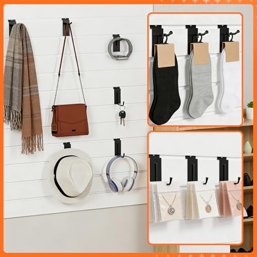 50 Pack J-Shaped Slatwall Hooks, 2 Inch Heavy Duty Slat Wall Hanger, Slatwall Accessories Display Hooks for Garage, Retail Store, Kitchen, Craft Room - size: 2.2 Inch