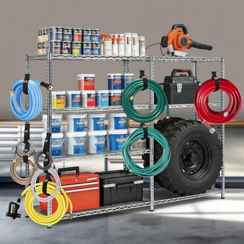 Hanging Extension Cord Holder - 10Pack 13" 22" 35" Handle Wrap Straps with S Hooks Heavy Duty Garage Organizer Tool Hangers - Garden Hose Power Electrical Cable Rope RV Shed Storage and Organization - size: 10Pack 13" 22" 35"