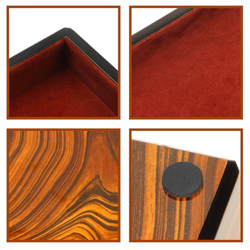 Wooden Valet Tray with Velvet Lining, EDC Desktop Catchall Organizer, Storage Tray for Jewelry, Wallets, Watches, Keys, Glasses, Perfect for Nightstand, Dresser, Entryway Bedside