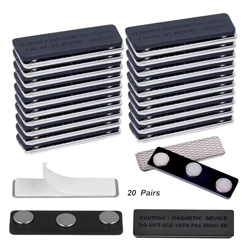 20 Pack Magnetic Curtain Closure with Adhesive for Blackout Blind Accessory, Window Blinds, Name Badge Holders, Curtain Magnet with Super Strong Magnets for Blackout Curtains (20 Pairs) - size: 20 pairs