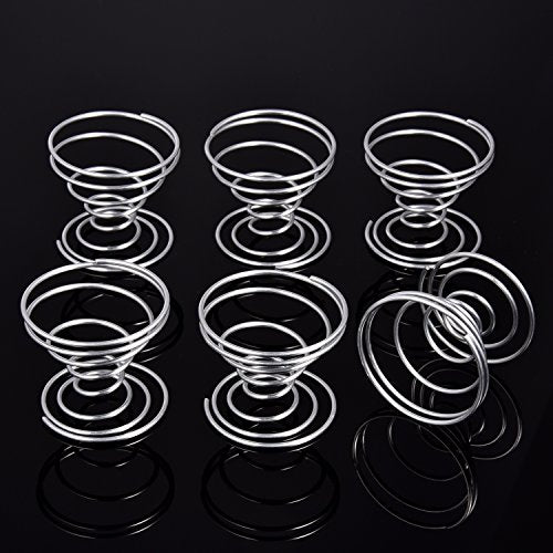 Shappy 6 Pieces Air Plant Holder Air Plant Live Holders Outdoor Stainless Steel Tillandsia Base Container Display Rack for Tropical Home Desktop Office Decoration Supplies, Silver