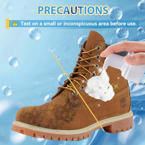 Yeardera Suede Cleaner Kit, 6.76oz No-Rinse Suede and Nubuck Shoe Cleaner with Brush & Towel, Removes Dirt and Stains, Gentle Cleaning for Leather, Boots, Sneakers