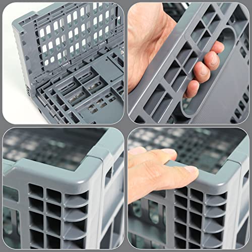 Collapsible Storage Bin/Containe, Transfer box,crate Transit storage of various items (Gray 23.6" L x 15.7" W x 8.6" H) - size: Gray 23.6" L x 15.7" W x 8.6" H
