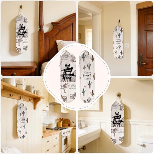 2Pcs Farmhouse Plastic Bag Holder for Kitchen Essentials, Reusable Hanging Grocery Bag Organizer, Washable Large Grocery Trash Bags Storage Dispenser, Farmhouse Home Decor - style: Farmhouse