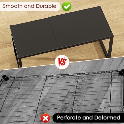 Expandable Kitchen Storage Shelves,110LBS Heavy Duty Metal Garage Shelving Units For Pot Pans Appliance,Adjustable Small Storage Shelf Rack Organizer For Kitchen Countertop Under Cabinet Garage Pantry - size: 1 Tier๏ผ10.2"D x 23.8"W x 11.4"H