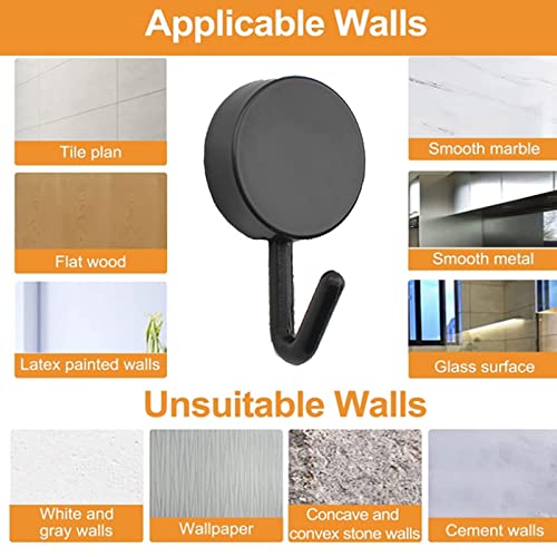 MOROBOR 20pcs Plastic Self Adhesive Hooks, Black&White Plastic Heavy Sticky Hooks, Removable Wall Hangers for Bathroom, Kitchen, Office, Closet, Glass - color: White Black Mixed