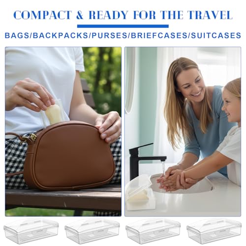 Reallnaive 24 Pcs Travel Soap Container Portable Plastic Soap Boxes Bulk with Lid Homeless Donations Bulk Gym Shower Tour Groups Hotel Outdoor Camping (Clear) - color: Clear