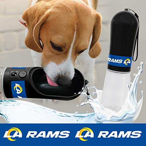 Dog Water Bottle. NFL Los Angeles RAMS PET Water Bottle. Best Cat Water Bottle. Water Fountain Dispenser for Dogs & Cats. - color: Los Angeles Rams