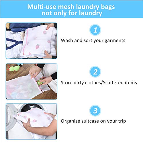 GOGOODA Mesh Laundry Bags for Delicates Durable Protective Wash Bags Travel Storage Bags for Intimates Lingerie, 5PCS (1XXL,2L,2M) - size: 1XXL,2L,2M