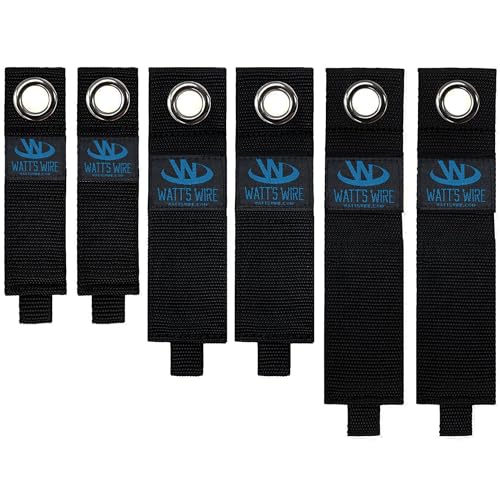 Heavy Duty Storage Straps - 6 Pack: 2 Medium, 2 Large, 2 XL - Extension Cord Ties - Storage Strap - By Watt's Wire - size: 6-Pack (10"/13"/17")