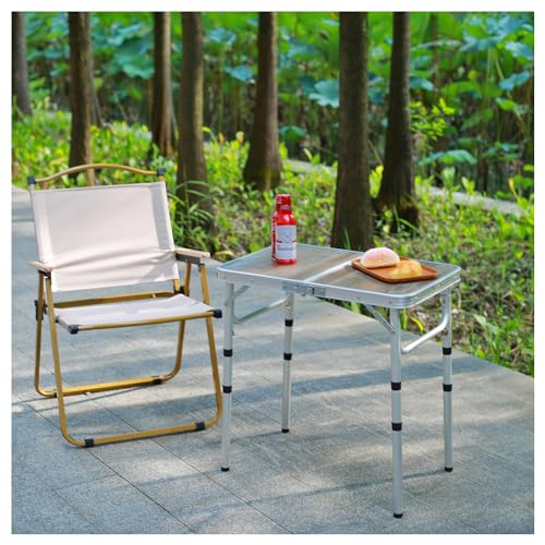 YihuiKo Small Folding Table, 3 Adjustable Heights Picnic Table, Outdoor Folding Table with Storage Mesh Layer, Portable Table for Outdoor & Indoor - size: 24"L x 16"W x 24"H