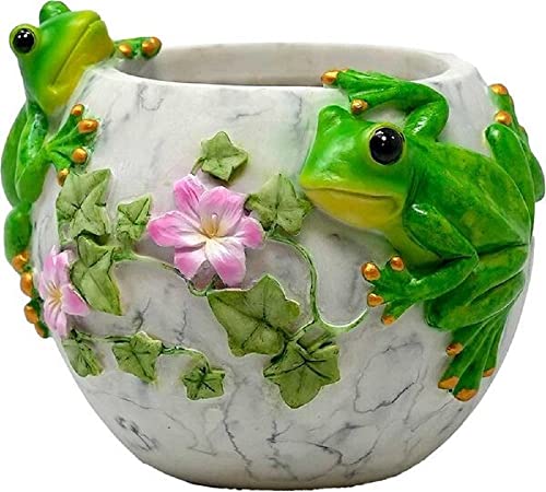 Spoontiques Frogs Flower Pot, Home Décor, Tabletop Decoration, Vase Window Décor, Indoor Outdoor Décor - style: Frogs