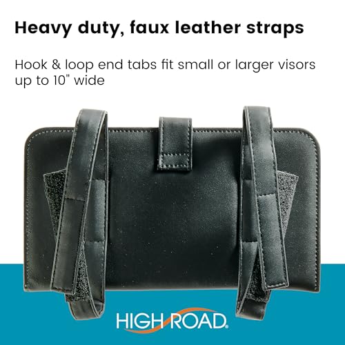 High Road Car Document Holder - Registration and Insurance Card Holder and Car Visor Organizer with 6 Clear Pockets and Pen Loop for Driving Documents, Cards and Paperwork