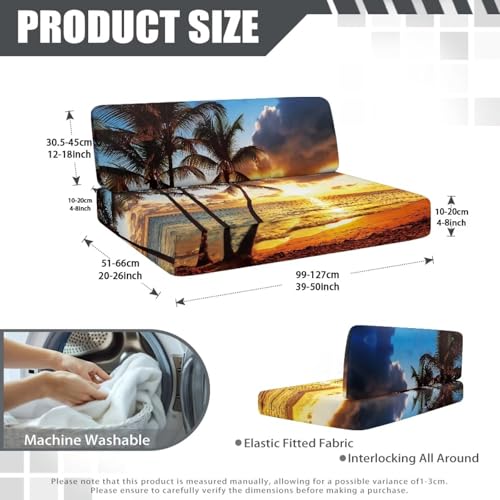 RV Dinette Cushion Covers Camper Dinette Cushion Covers, Sunset Palm Tree RV Seat Cover Couch Covers Sofa Seat Protector Non-Slip Stretchable Sofa Protector, for Camper Car Bench Cover - color: Sunset Palm Tree