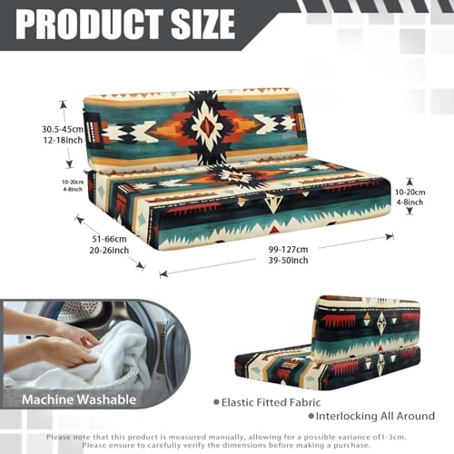 RV Dinette Cushion Covers Aztec Geometric Camper Cushion Covers Dinette Booth Set South Western RV Seat Covers for Travel Trailer Couch Sofa,1 Bench Cover and 1 Backrest Cover - color: Aztec Geometric