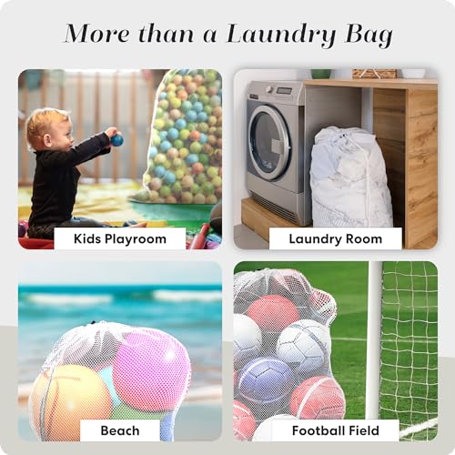 Handy Laundry Mesh Laundry Bag, Extra Large 24" x 36" – Heavy Duty, Machine Washable, Secure Drawstring Closure, Durable Mesh for Delicates, Travel, College Dorm, Storage, White - color: White