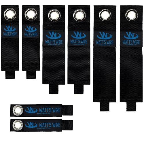 Heavy Duty Storage Straps - 8 Pack: 2 Small, 2 Medium, 2 Large, 2 XL - Extension Cord Ties - Storage Strap - By Watt's Wire - size: 8-Pack (7"/10"/13"/17")