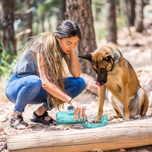 OllyDog OllyBottle Tritan Water Bottle with Detachable Dog Bowl | BPA Free Leakproof | 34oz | Share Water with Your Dog | Hiking Travel Camping (1L, Aqua Blue) - color: Aqua Blue, size: 1L