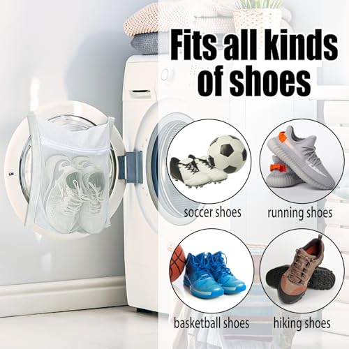 Laundry Bags,Sneaker Wash & Dry Net Bag for Dryer Sneaker Laundry Bags Large HoneyComber Mesh Bags with Zipper and Strap for Shoes Sneaker Washing Mesh Net for Most Dryers Door 15.7" Large