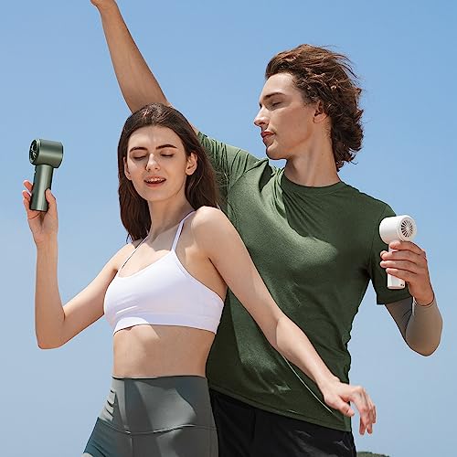 JISULIFE Handheld Fan Pro1S - Next-Gen Airflow: Up to 12h Runtime, Pearlescent ABS - Elegant Strength, 1-100 Speed Scroll Wheel, 3600mAh-Portable Fan for Travel, Gifts for Women Men(Cloud White) - color: Cloud White