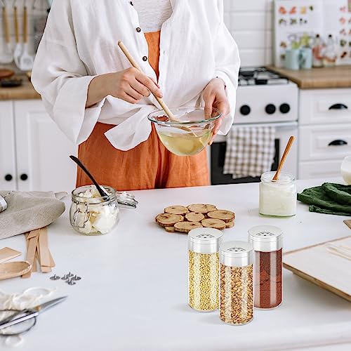 Segarty Spice Jar with Shaker Lids, 3 Pack 6 oz Spice Jars with Adjustable Pour Large Holes for Herbs Grains, Empty Glass Spices Bottles Seasoning Containers Clear Salt Pepper Shakers - size: 6oz / 190ml