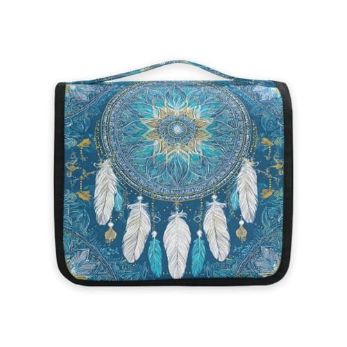 Mandala Boho Dreamcatchers Hanging Toiletry Makeup Bag Bohemian Style Travel Toiletries Organizers Cosmetics Bags for Women - color: Mandala Boho