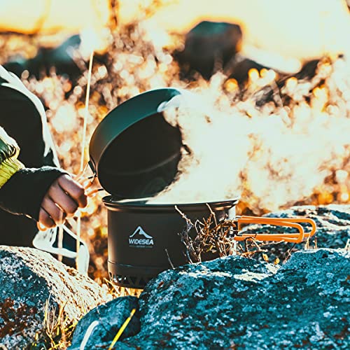 widesea Camping Cookware Outdoor Pot Pan Cooking Equipment Heat Exchange Design for Hiking Backpacking Travel - style: For 2-3 Person