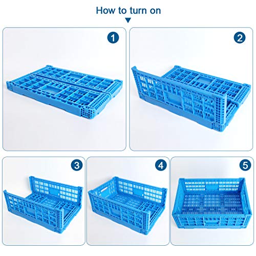 Collapsible Storage Bin Containe,52 Liter Transfer box,crate Transit storage of various items (23.6" L x 15.7" W x 8.6" H) - size: 23.6" L x 15.7" W x 8.6" H