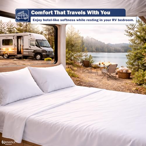 KRISHNA Twin Size 4 Piece Egyptian Cotton Sheet Set, Luxury Hotel Quality White Solid Bed Sheets, Soft Breathable Cooling Bedding, 6-10 Inch Deep Pocket Fitted Sheet - color: White Solid, size: Twin : 39" x 75"