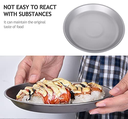 Boundless Voyage Titanium Dish Plate Bowl Set with Carry Bag Outdoor Camping Pan Campfire Tableware Cookware Mess Kit for Food Fruit Sauce (1pc 1111T) - color: 1pc 1111T