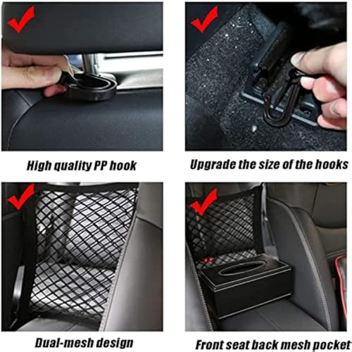 Dog Car Net Barrier with Auto Safety Mesh Organizer Baby Stretchable Storage Bag Universal for Cars.