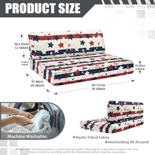 American Stripes RV Dinette Cushion Covers Stretch Camper Seat Cushion Slipcovers - Washable Camper Sofa Cover Furniture Protector for RV Car Bench - color: American Stripes