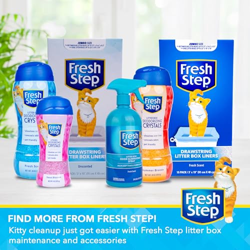 Fresh Step Cat Litter Box Odor Eliminating Spray, Cat Deodorizer that Neutralizes Cat Urine and Feces Smell on Contact, Pet-Safe and Clump-Free, Compatible with All Litter Types, 24 Fl Oz