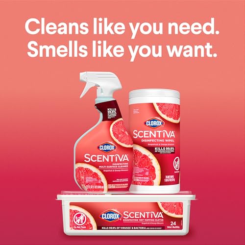 Clorox Scentiva Disinfecting Wipes, Grapefruit and Orange Blossom, Antibacterial, 75 Count