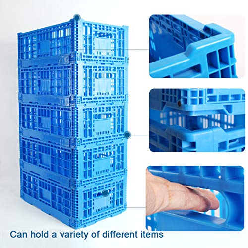 Collapsible Storage Bin/Containe,43 Liter Transfer box,crate Transit storage of various items (23.6" L x 15.7" W x 7.1" H-two) - size: 23.6" L x 15.7" W x 7.1" H-two