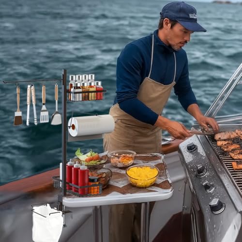 5-in-1 Griddle Caddy for Blackstone - Grill Organizer for Camping Outdoor Kitchen Cooking Tools & Accessories, Fathers Day Grilling BBQ Smoker Accessories Gifts for Men - style: grill organizer A