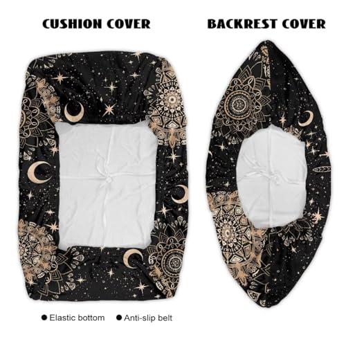 Dragonfly Moon Star Pattern 2 Pieces RV Dinette Cushion Covers Scratch-Resistant RV Couch Cover Wear-Resistan Sofa Furniture Protector Camper Seat Covers Dinette Booth - color: Dragonfly Moon Star