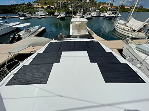 Lensunsolar 150W 12V ETFE Black Flexible Solar Panel, 43.3x28in, PERC 9BB 23.5%+ Efficiency Mono Solar Cells, for Campers, RVs, Boats,Camping, Tent - size: 150W/43.3in x 28in