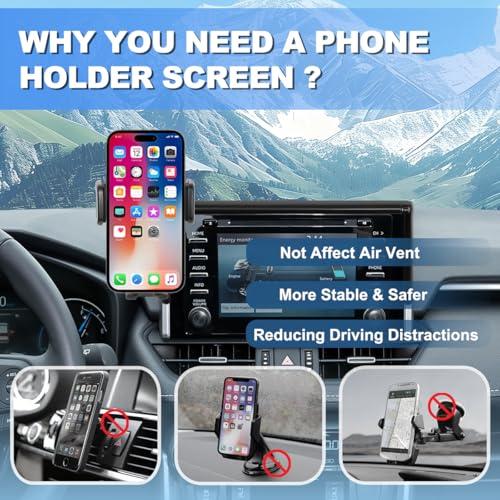 Car Phone Holder Fit for 2019-2025 Toyota RAV4 Accessories Phone Mount 7/8-inch Screen Fixed Clip, Cell Phone Automobile Cradles Hands-Free 360 Degree Rotation Not Affect Air Vent - size: 2019-2025 Toyota RAV4
