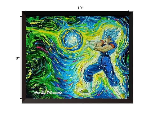 Uhomate Dragon Cartoon Wall Decor Vincent Van Gogh Starry Night Posters Home Canvas Wall Art PrintNursery Decor Living Room Wall Decor A091 (8X10) - size: 10"L x 8"W