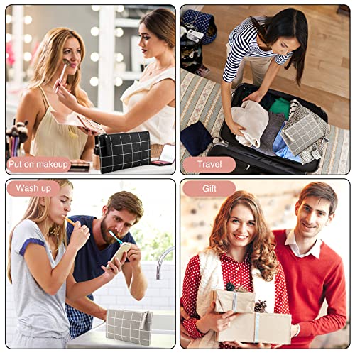 2 Pcs Small Cosmetic Bag, Multi-Function Canvas Cosmetic Pouch Small Zipper Pouch Makeup Bag Purse Pouches Cute Makeup Pouch Christmas Gifts Stocking Stuffers for Women - style: B