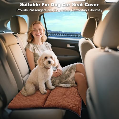 Car Backseat Dog Mat, Comfortable Non-Slip Cushion Suitable for Travel Dog Bed and Pet Home Sofa Blanket, Custom Mat for Car Backseat Extender and Seat Cover (Brown 51.2x23.6in) - color: Brown