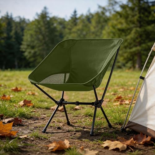 Lightweight Portable Camping Chair - Folding Backpacking Hiking Chair with Carry Bag for Outdoor Travel, Beach, Picnic, Festival (Green) - color: Green