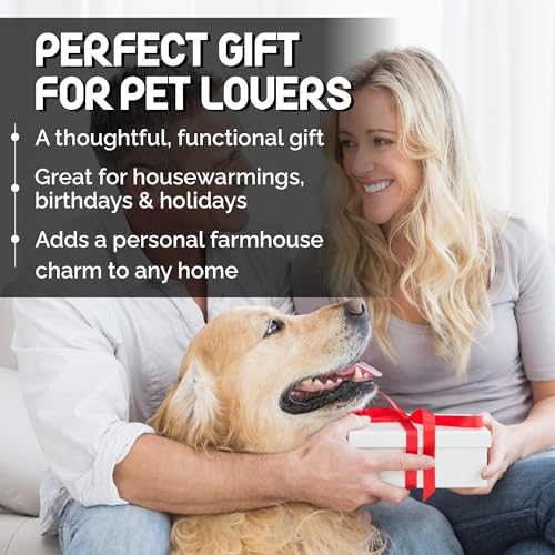 DEVLA Farmhouse Tail Key Holder for Wall - Decorative PET Leash Hanger and Coat Rack Wall Mount with Unique Dog Tail Hooks - Pet Organizer for Rustic Home Decor (Grey)